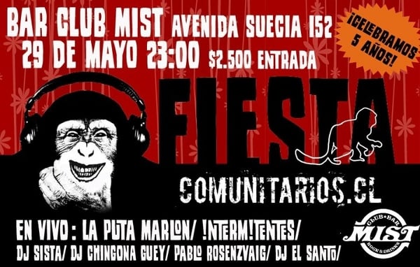 Con fiesta y tocata, Comunitarios.cl celebra 5 años de existencia este 29 de mayo