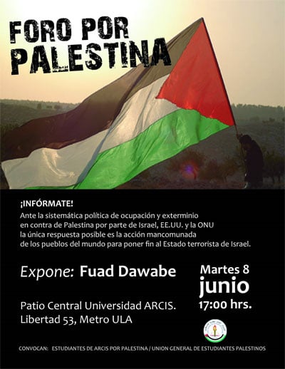 Foro por Palestina este martes 8 de junio