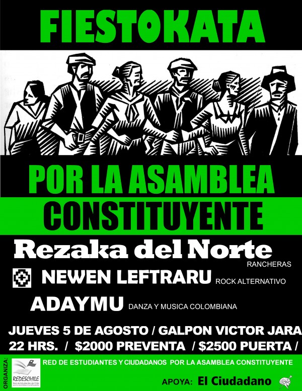Este jueves gran Fiestokata por la Asamblea Constituyente en Galpón Victor Jara
