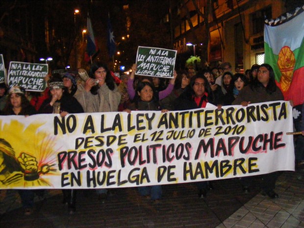 Multitudinaria manifestación en favor de los presos políticos mapuche en huelga de hambre