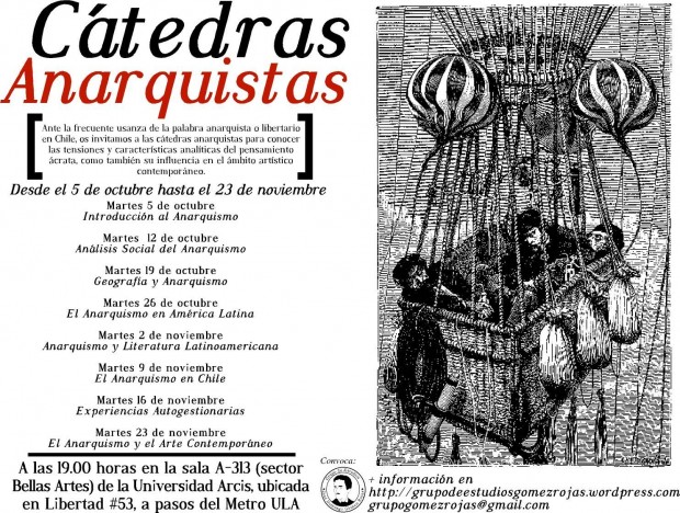 Clase magistral de Sergio Grez y Cátedras Anarquistas se inician esta semana