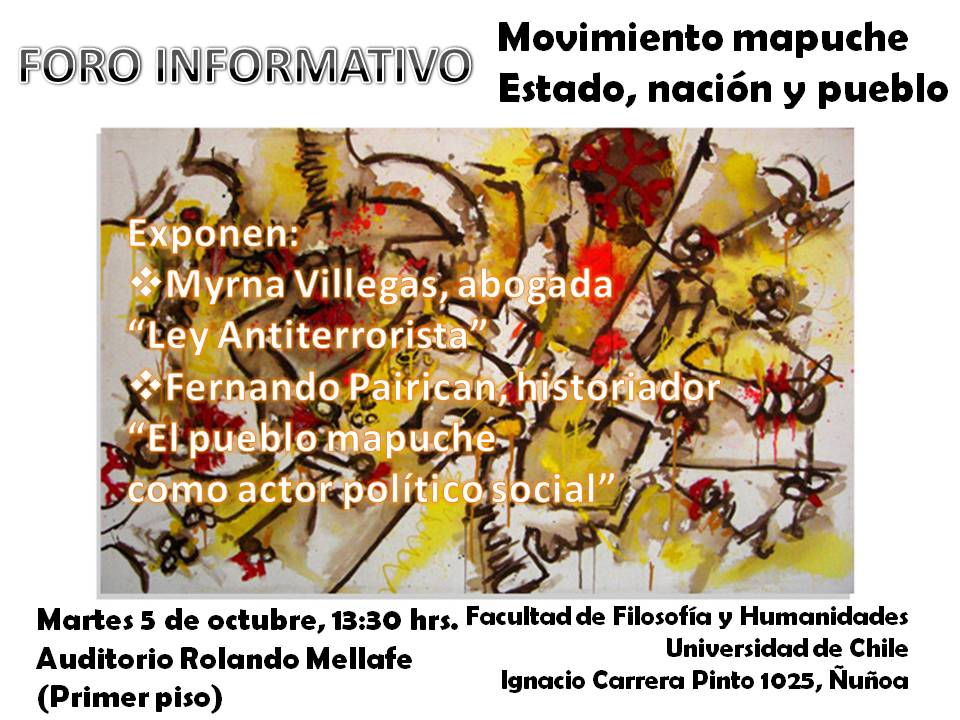 Foro informativo: “Movimiento mapuche, Estado, nación y pueblo”