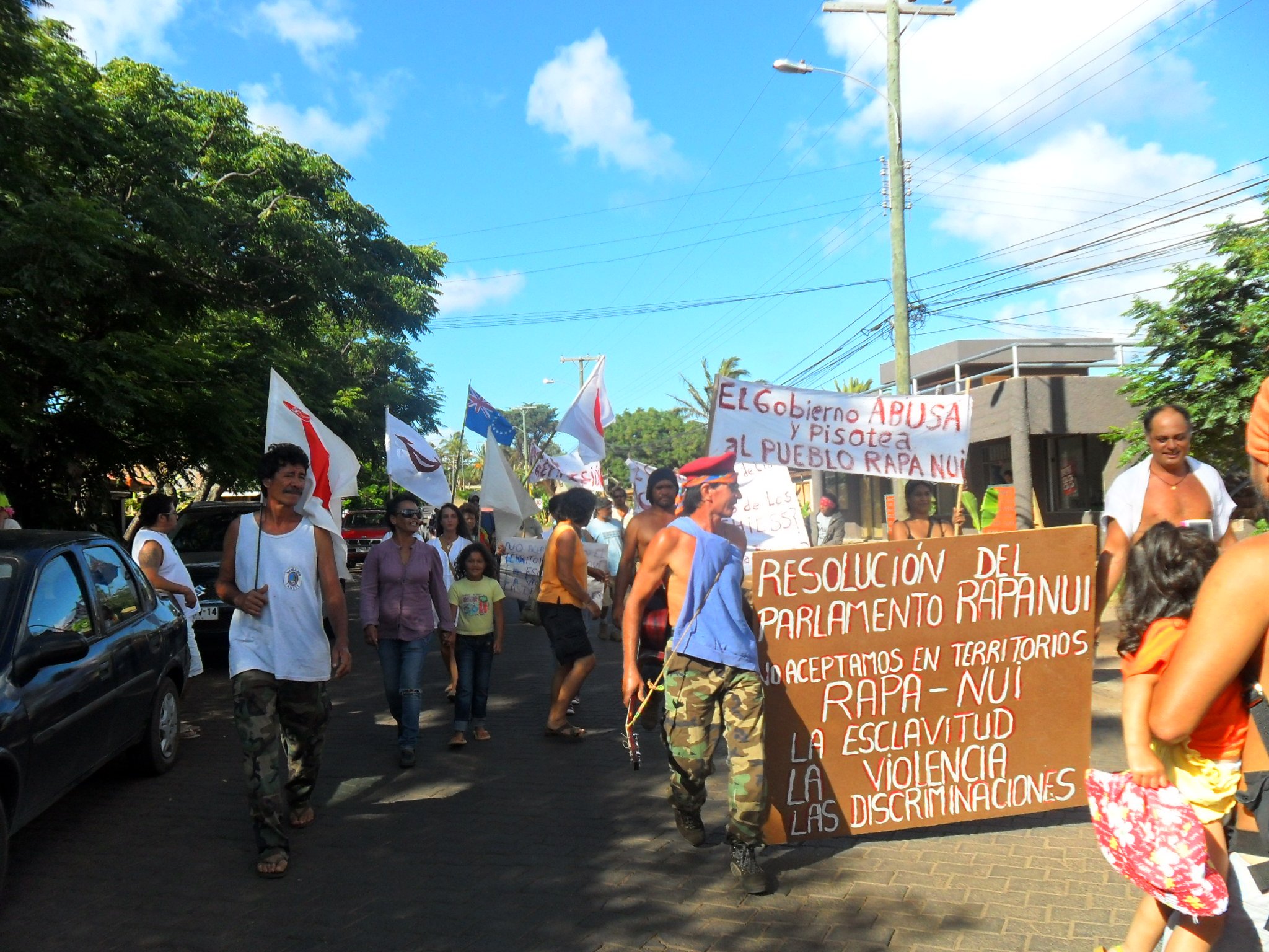 Marcha en Rapa Nui por la desmilitarización de la isla