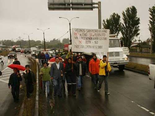 Penquistas rechazan TAG en la Ruta 160