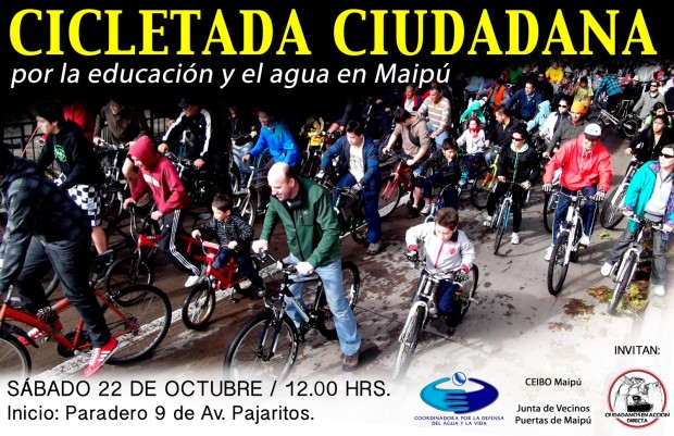 Cicletada por la Defensa de la Educación y del Agua en Maipú