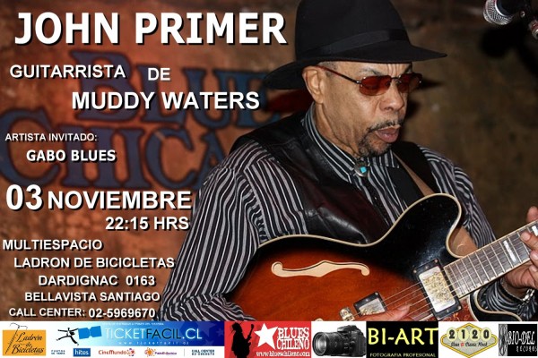 John Primer, guitarrista de Muddy Waters, toca en Chile el 3 de noviembre