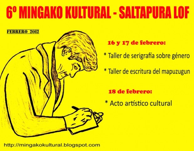 Invitación a 6to Mingako Kultural en la Comunidad Mapuche Saltapura (IX Región de la Araucanía)