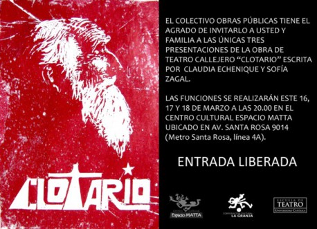 Obra teatral sobre Clotario gratis en Santa Rosa