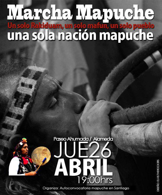 Marcha por la lucha mapuche hoy, a las 19 horas