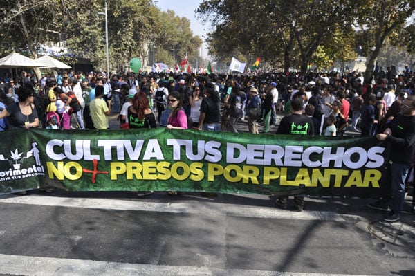 30 mil personas marchan por la despenalización del cannabis en Santiago de Chile