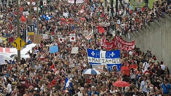 Siguen las protestas estudiantiles en Quebec