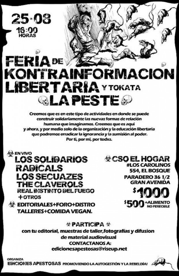 25 de agosto: Feria de Kontrainformación Libertaria en El Bosque
