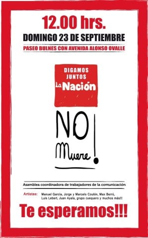 Organizaciones sociales y trabajadores de la comunicación convocan acto «La Nación no muere»