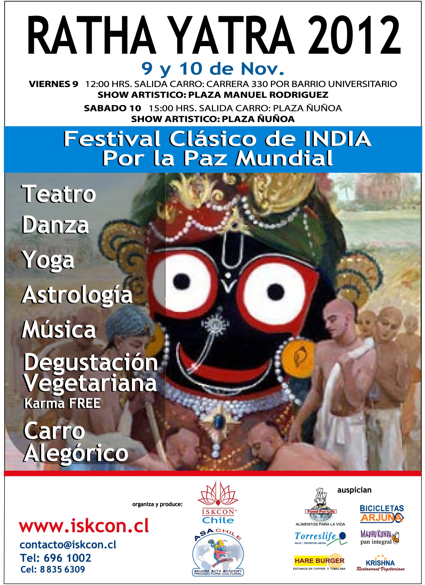 Este viernes comienza el Festival de la India «Ratha Yatra» en Santiago