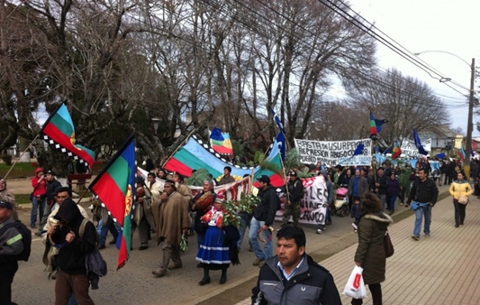 Cañete: Más de 700 mapuche marcharon contra DL 701 de la Ley Forestal