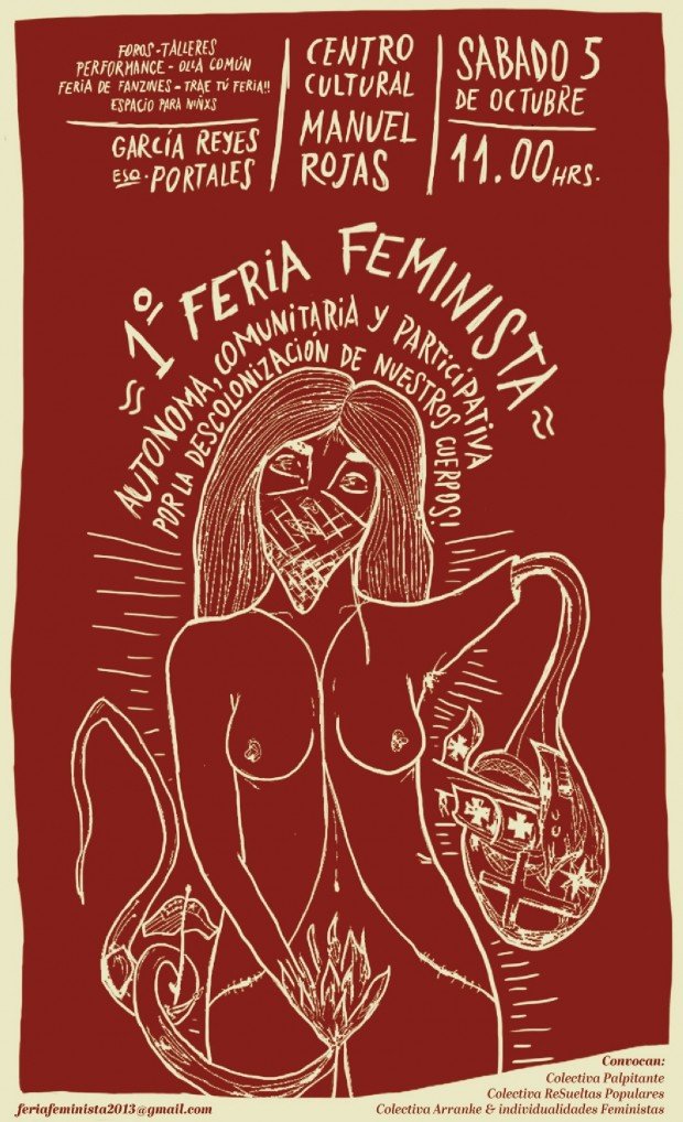Este sábado Feria Feminista «Por la descolonización de nuestros cuerpos» en Santiago