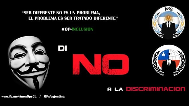 Anonymous llama a unirse a su campaña contra la discriminación
