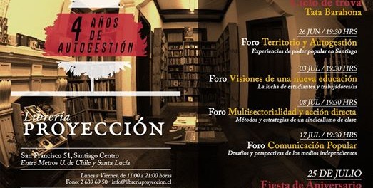 Librería Proyección celebra 4 años de autogestión