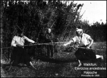 WAIKITUN AUKANTUN: Lucha y práctica de soldado mapuche con lanza
