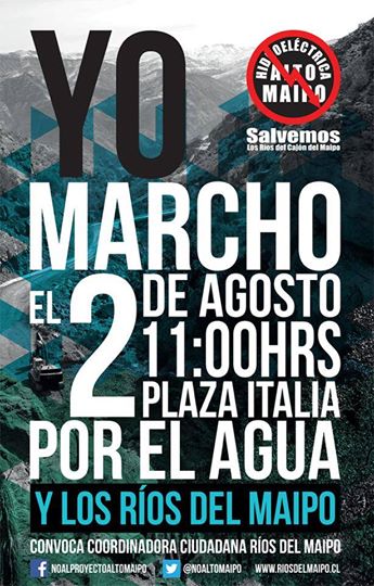 Informan del recorrido de la marcha No Alto Maipo