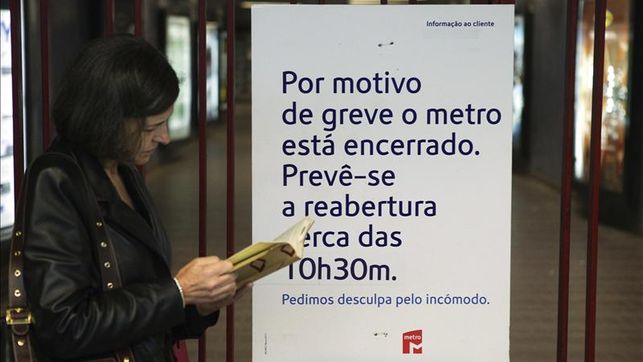 Huelga de los trabajadores del metro de Lisboa contra privatización del servicio