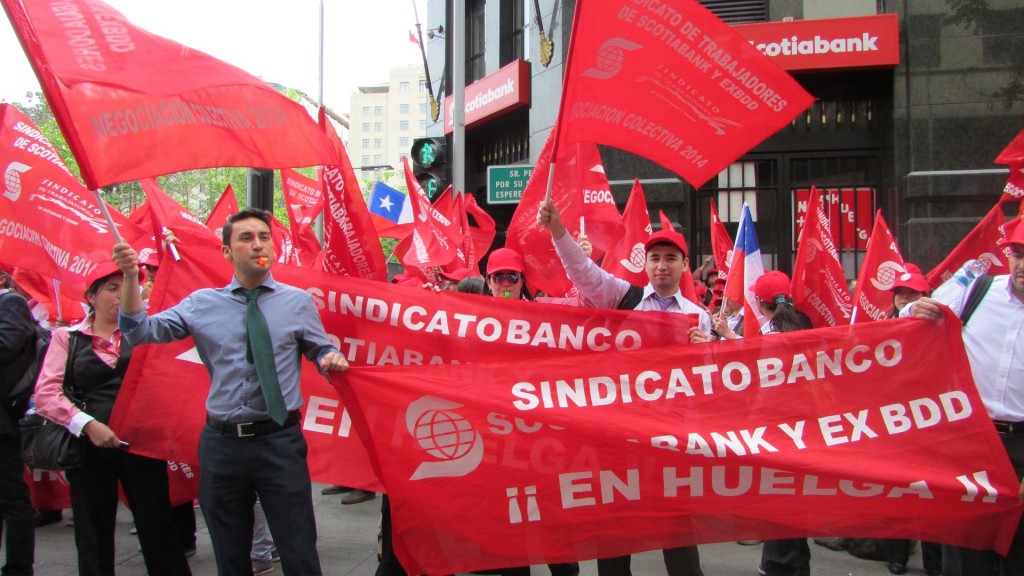 Huelga histórica de los trabajadores de ScotiaBank