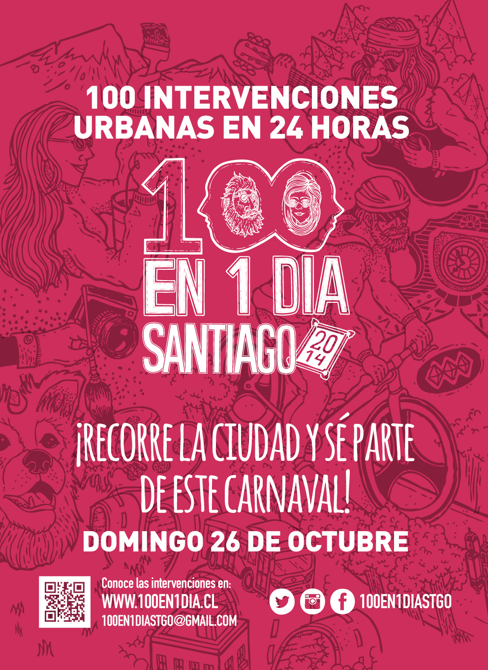Con cinco intervenciones la noche del sábado parte el carnaval ciudadano 100 en 1 día Santiago