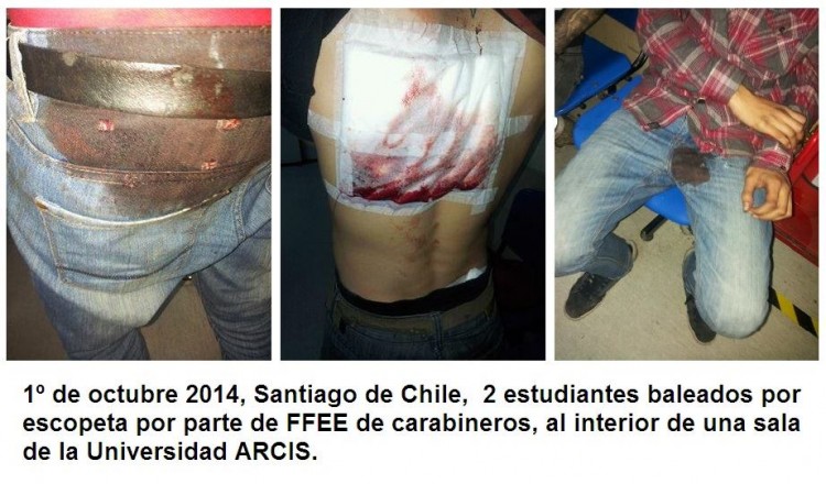 Fuerzas Especiales balean con perdigones a estudiantes al interior de la Universidad Arcis