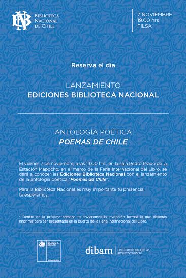 Reserva el día: Lanzamiento «Poemas de Chile»