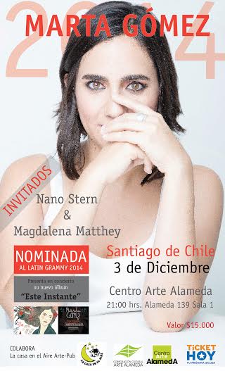 Concierto exclusivo de cantautora colombiana Marta Gómez en Centro Arte Alameda