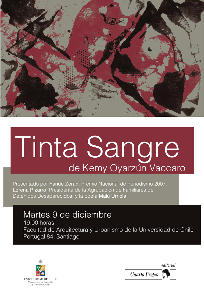 Lanzamiento de Tinta Sangre, de Kemy Oyarzún