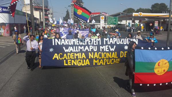 Masiva marcha en Temuco por la oficialización de Mapuzugun