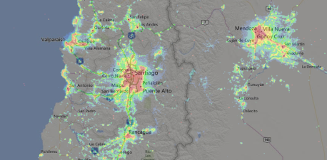 Mapa de la contaminación lumínica presente en cualquier lugar del planeta