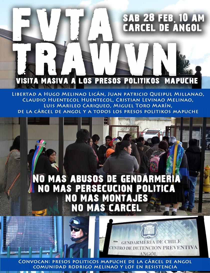 Llaman a movilización por abusos contra presos políticos mapuche en Angol