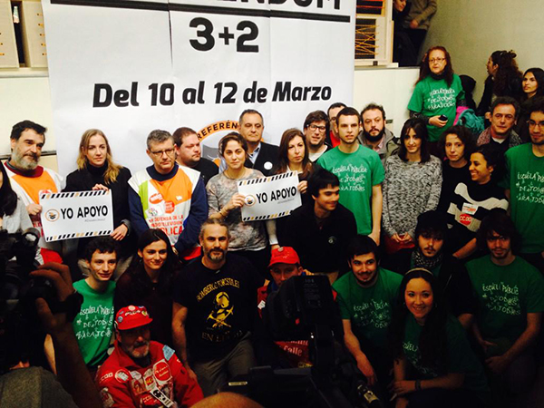 Estudiantes españoles celebran Referéndum sobre la reforma universitaria que privatizará la educación