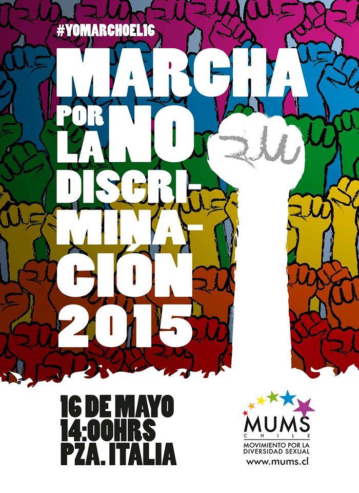 #YoMarchoEl16 MUMS convoca a marcha por la No-Discriminación invitando a conmemorar jóvenes asesinados en Valparaíso
