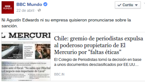 Prensa extranjera destaca papel de El Mercurio en dictadura