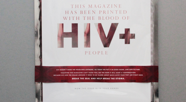 Esta revista fue impresa con sangre de personas con VIH
