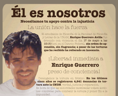 Enrique Guerrero Aviña: estudiante de la UNAM torturado y preso sin prueba alguna