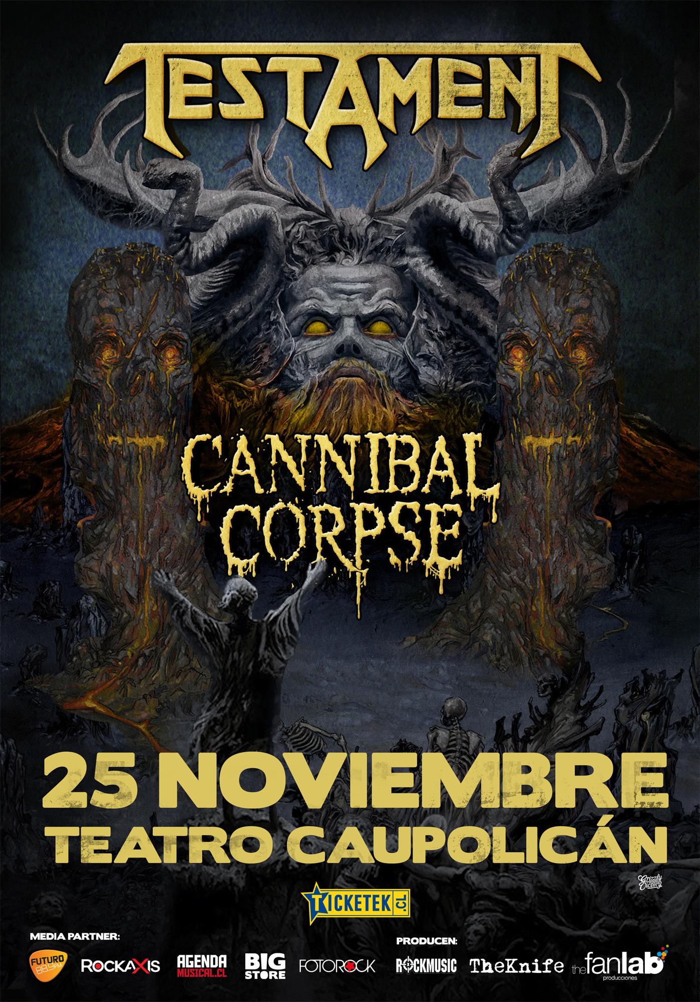 Testament y Cannibal Corpse juntos en Chile