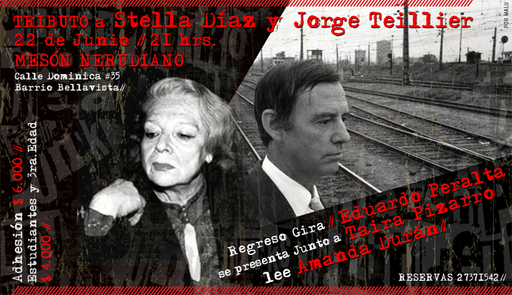 Tributo a Stella Díaz y Jorge Teillier en El Mesón Nerudiano
