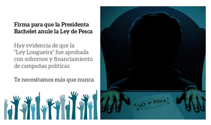 ¿De qué lado estás?: La campaña que presiona para que Bachelet anule la Ley de Pesca