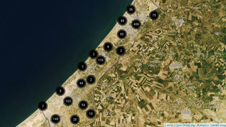 Nuevo mapa interactivo detalla los ataques israelíes contra Gaza un año después