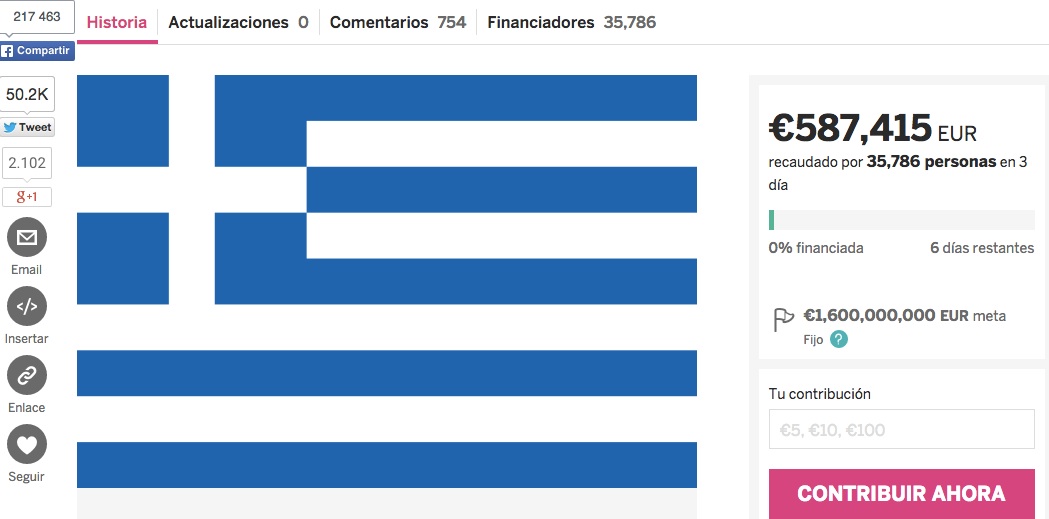 Un británico lanza un ‘crowdfunding’ para pagar la deuda de Grecia con el FMI