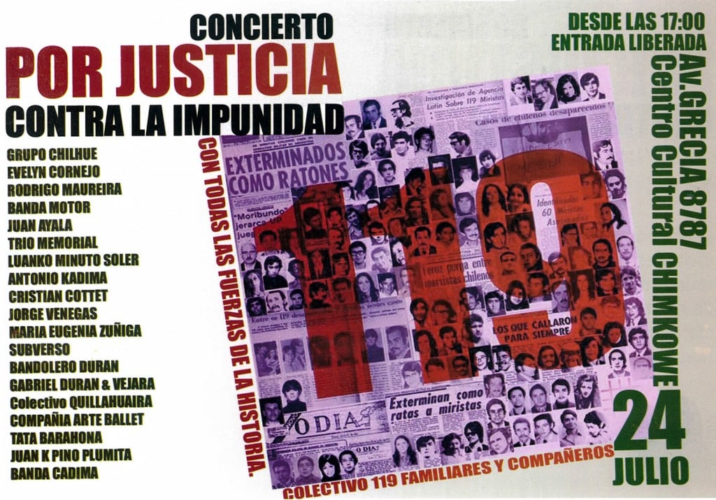 Concierto contra la impunidad por los 119 desaparecidos