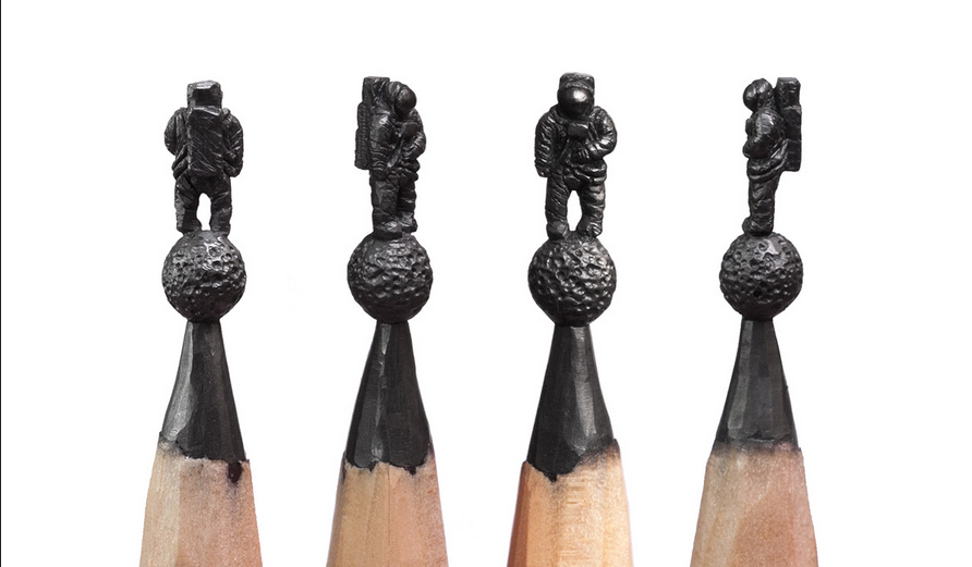 Genial: Artista esculpe delicadas y detalladas figuras sobre la punta de un lápiz