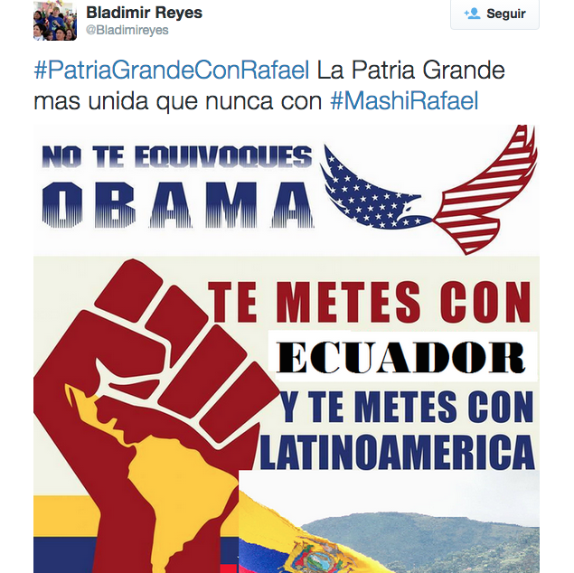 Latinoamérica apoya a Correa con hashtag #PatriaGrandeConRafael