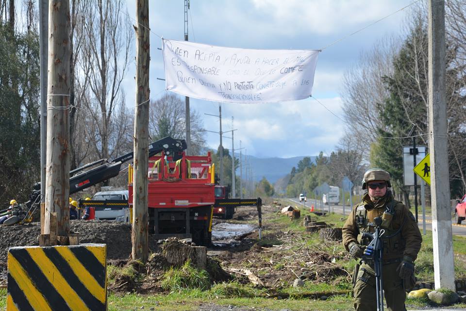 Militarizan zonas de Cunco para imponer instalación de línea de alta tensión eléctrica en medio de poblados
