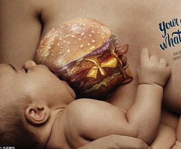 Perturbadora campaña advierte a las madres que la comida rápida Puede Hacerle Daño A Sus Bebés