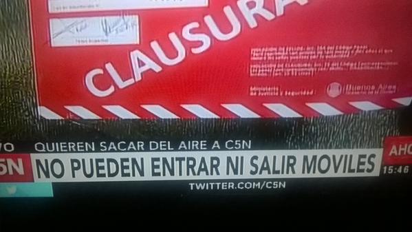 Clausuran C5N en Buenos Aires